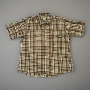 Cabela's Men's Shirt XL Button Up Short Sleeve Plaid Outdoors Fishing Pockets